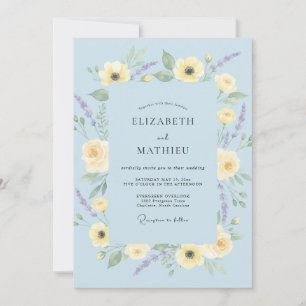 Invitation Mariage Azur L citron et Pavot