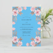 Invitation Mariage Azure Copper Petal (Debout devant)