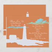 Invitation mariage/baby shower phare (Devant / Derrière)