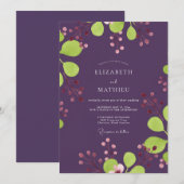 Invitation Mariage Baie Chartreuse prune (Devant / Derrière)