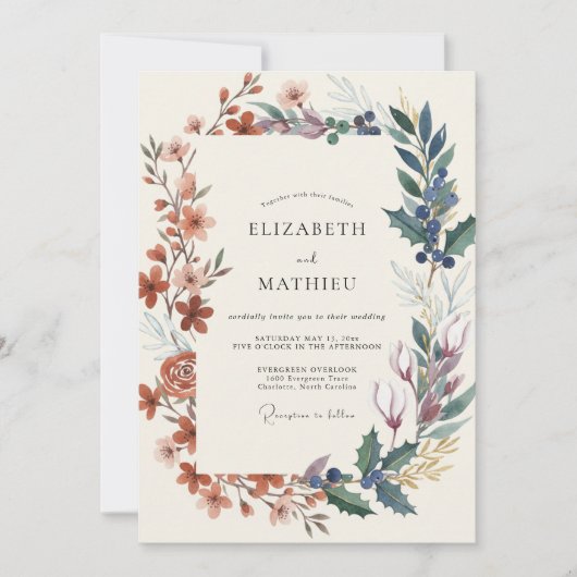 Invitation Mariage Baie de Cuivre Ardoise (Devant)