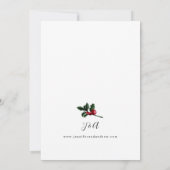 Invitation Mariage Baies d'Hiver & Verdure de Pin (Dos)