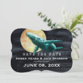 Invitation Mariage Baleine Volant vers la Lune Enregistrer la (Debout devant)