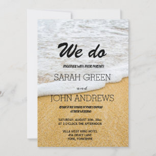 Invitation Mariage balnéaire de Sand Beach Simple