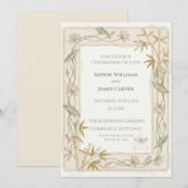 Invitation Mariage Bambou Doré (Devant / Derrière)
