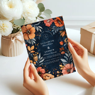 Invitation Mariage baroque au jardin de minuit