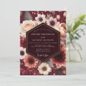 Invitation Mariage Baroque au Teint de Grenat (Debout devant)