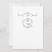 Invitation Mariage Baroque Bleu Poussiéreux (Dos)