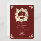 Invitation Mariage Baroque Bourgogne et Or (Devant)
