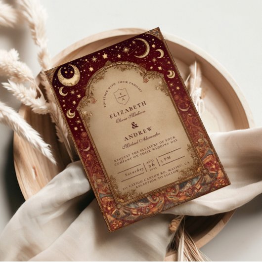 Invitation Mariage baroque céleste de Bourgogne