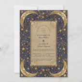 Invitation Mariage baroque céleste de minuit (Devant)