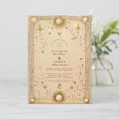 Invitation Mariage Baroque Céleste Doré (Debout devant)