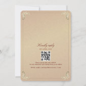 Invitation Mariage baroque de Bourgogne et d'or (Dos)