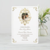 Invitation Mariage baroque d'or (Debout devant)