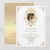 Invitation Mariage Baroque Doré (Devant / Derrière)