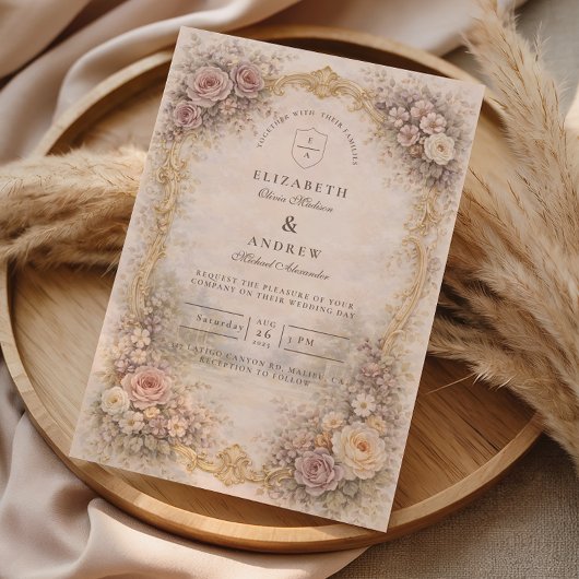 Invitation Mariage baroque européen classique