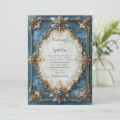 Invitation Mariage Baroque Joyau d'Azur (Debout devant)