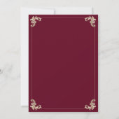 Invitation Mariage Baroque Or Bourgogne (Dos)