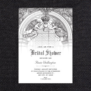 Invitation mariage baroque rétro sous une arche