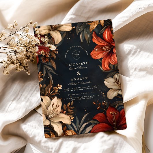 Invitation Mariage baroque romantique