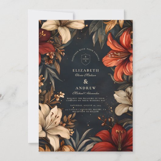 Invitation Mariage baroque romantique (Devant)