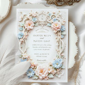 Invitation Mariage baroque romantique aux accents floraux
