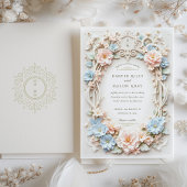 Invitation Mariage baroque romantique aux accents floraux