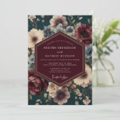 Invitation Mariage Baroque Sarcelle (Debout devant)