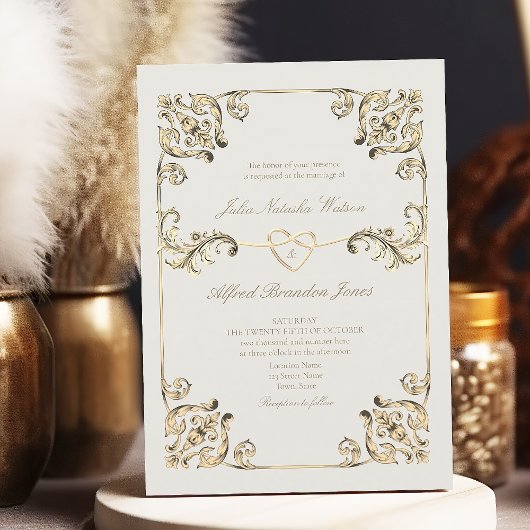 Invitation Mariage Baroque Vintage