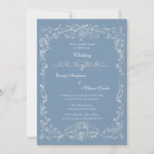 Invitation Mariage Baroque Vintage Damassé (Devant)