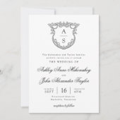 Invitation Mariage Barroque Crest (Devant)