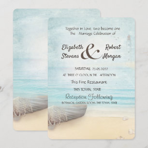 Invitation Mariage Bateau Phare de Plage