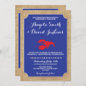 Invitation Mariage Beach Burlap Crawfish Boil Homard Invitati (Devant / Derrière)