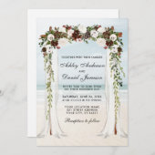 Invitation Mariage Beach Canopy Aquarelle Boho Floral (Devant / Derrière)