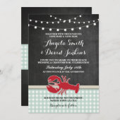 Invitation Mariage Beach Chalk Crawfish Boil Homard Invitatio (Devant / Derrière)