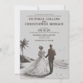 Invitation Mariage Beach Couple (Devant)