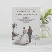 Invitation Mariage Beach Couple (Debout devant)