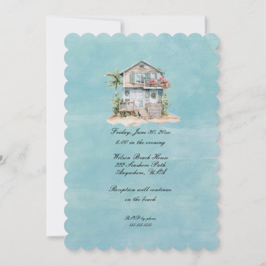 Invitation Mariage Beach House (Dos)