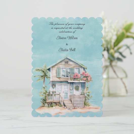 Invitation Mariage Beach House (Debout devant)