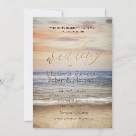Invitation Mariage Beach Sand Sky (Devant)