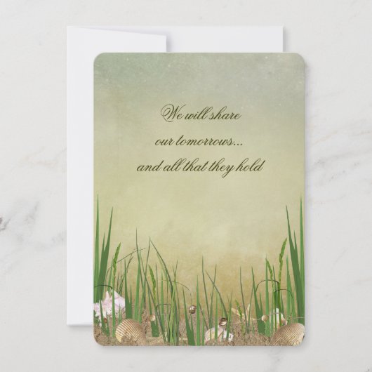 Invitation Mariage Beach Seashells (Devant)