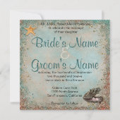 Invitation Mariage Beach Seashells (Devant)