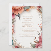 Invitation Mariage Beau Moderne Boho Floral fleurs (Dos)
