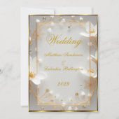 Invitation Mariage Beau Or Blanc Moderne Célébration (Devant)