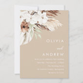 Invitation Mariage Beige Beige Beige Terme moderne (Devant)