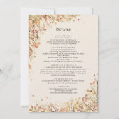 Invitation Mariage beige de chute simple Détails et (Dos)