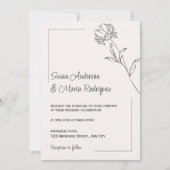 Invitation Mariage Beige Élégante (Devant)