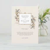 Invitation Mariage beige en coton (Debout devant)