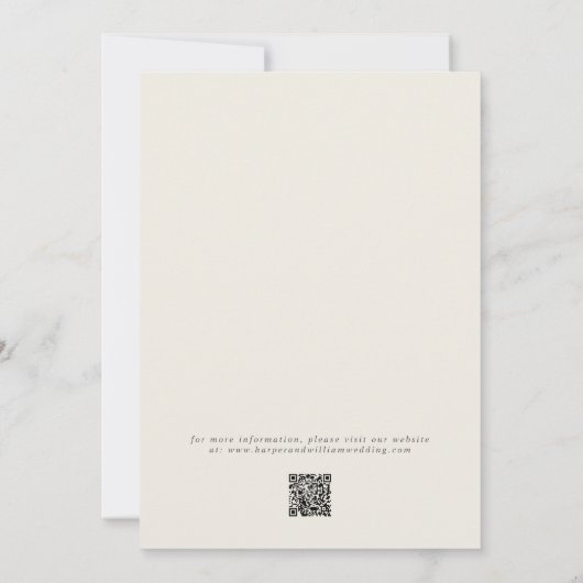 Invitation Mariage beige en coton (Dos)