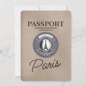 Invitation Mariage Beige Paris Passport (Dos)